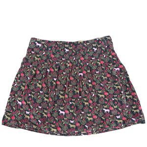 Lands' End  Kids Horse, Butterfly and Bird Corduroy Skirt with Shorts Size 14